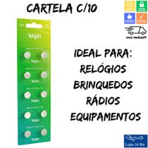 10 Pilha Bateria LR44 AG13 LR1154 1 Cartela c/ 10 Baterias Energy Elgin 10 Pilha Bateria LR44 AG13 LR1154 1 Cartela c/ 10 Baterias Energy Elgin