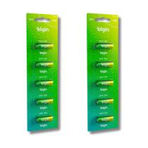 10 Pilhas Baterias A23 12V Elgin C/5 Portão Controle Alarme