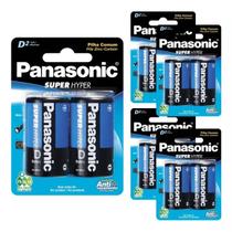 10 Pilhas Baterias D Zc Panasonic - 5 Cartelas