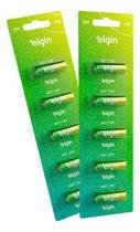 10 Pilhas Baterias Elgin 27a 12v A27 Alcalina 2 Cartelas