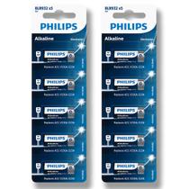 10 Pilhas Baterias Philips 23A 12v A23 Alcalina 2 Cartelas