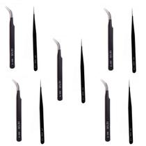 10 Pinça Extensão E Alongamento De Cilios Curva E Reta Vetus