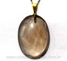 10 Pingentes Cabochão Oval Fumê de Quartzo Natural com Montagem em Pino Dourado - Atacado 10 Pingentes Cabochão Oval Fumê de Quartzo Natural com Montagem em Pino Dourado - Atacado