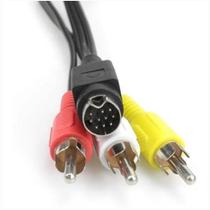 10 Pino S - Vídeo Para 3 Rca Macho Cabo Composto Preto Para