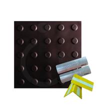 10 pisos tátil alerta pvc 25x25cm+kit escada acessivel 7x3cm
