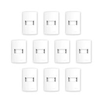 10 Placa 4X2 P/ 1 Módulo C/ Suporte Branco Inova Pro Alumbra