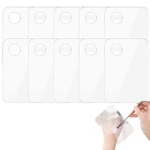 10 Placa Acrílico Para Maquiagem Retangular De Mão Mistura Base Corretivo