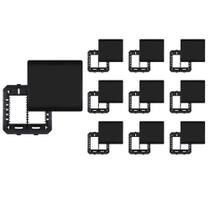 10 Placa Cega Com Suporte Fame Habitat Black 4X4 Preta 10 Placa Cega Com Suporte Fame Habitat Black 4X4 Preta