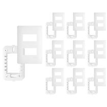10 Placa Com Suporte Fame Habitat 4X2 Para 2 Módulos Horizontais Distanciados Branco 10 Placa Com Suporte Fame Habitat 4X2 Para 2 Módulos Horizontais Distanciados Branco