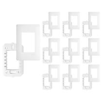 10 Placa Com Suporte Fame Habitat 4X2 Para 3 Módulos Horizontais Branco