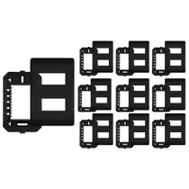 10 Placa Com Suporte Fame Habitat Black 4X2 Para 2 Módulos Horizontais Distanciados Preto 10 Placa Com Suporte Fame Habitat Black 4X2 Para 2 Módulos Horizontais Distanciados Preto