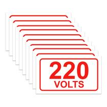 10 Placas 220 Volts 1,5 x 2,5 cm Identificação Voltagem