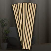 10 Placas Autocolante Revestimento De Parede Efeito Ripado Carvalho Premium MDF