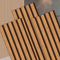 10 Placas Autocolante Revestimento De Parede Ripado Premium MDF