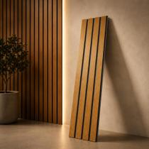 10 Placas Autocolante Revestimento De Parede Ripado Premium MDF