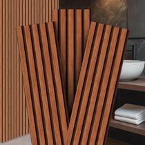 10 Placas Autocolante Revestimento De Parede Ripado Premium MDF