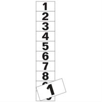 10 Placas de Poliestireno Autoadesiva 5x2.5cm Numeral 1 A 10 200 Be Sinalize Placa Poliest Num.