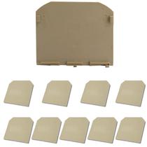 10 Placas Para Bornes De Passagem Mat70 Bege - Metaltex