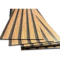10 Placas Revestimento Autocolante de Parede Ripado Premium