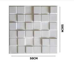 10 Placas Revestimento Branco De Parede Dubai 3d 50x50 Kit 10 Placas Revestimento Branco De Parede Dubai 3d 50x50 Kit