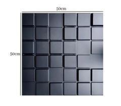 10 Placas Revestimento Preto De Parede Dubai 3d 50x50 Kit 10 Placas Revestimento Preto De Parede Dubai 3d 50x50 Kit