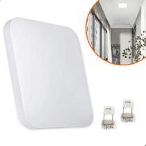 10 Plafon Led 18w Borda Infinita Quadrado Sobrepor E Embutir