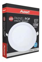 10 Plafon Painel Led Redondo Embutir 18w 6500k Ultra Slim - Avant