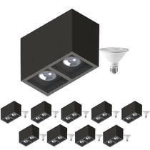 10 Plafon Sobrepr Recuo PAR30 + 2 Lâmpada LED 10W 6500K E27 10 Plafon Sobrepr Recuo PAR30 + 2 Lâmpada LED 10W 6500K E27