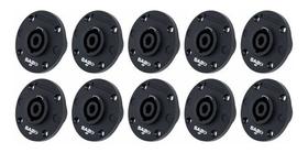 10 Plug Conector Speakon Painel Sa2x Trava Metal Tip Neutrik