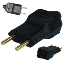 10 Plug Macho 2 Pinos 10a + 10 Plugue 20a Preto Prensa Cabos Margirius