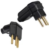 10 Plug Macho 3 Pinos 10a + 10 Tomada 3 Pinos 20a 90 Graus Margirius