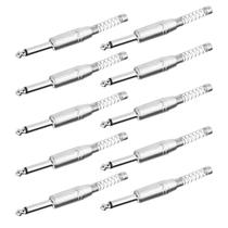 10 Plug P10 Macho Mono Niquelado Com Mola Rj2pp-nn Roxtone Cor Prateado 10 Plug P10 Macho Mono Niquelado Com Mola Rj2pp-nn Roxtone Cor Prateado