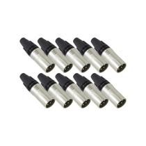 10 Plugs XLR M Macho Cabo Linha Datalink Canon