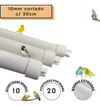 10 Poleiro Plastico Estriado 10mm C/ 30cm - Gaiola Viveiro
