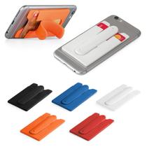 10 Porta cartão com suporte para celular em silicone