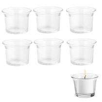 10 Porta Velas Castiçal Em Copo de Vidro Decorativo Multiuso