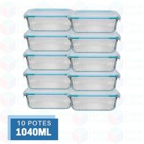 10 Pote Canelado Vidro Resistente 1040ml Airfryer Microondas 10 Pote Canelado Vidro Resistente 1040ml Airfryer Microondas