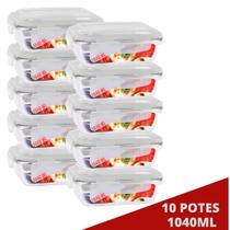 10 Pote Hermético de Vidro 1040ML AirFryer Forno Marmita