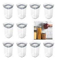 10 Pote Hermético Organizador Cozinha Mantimentos Block 1 L