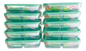 10 Pote Marmita Com Trava e Divisória Hermético Freshy 730ml Sanremo 10 Pote Marmita Com Trava e Divisória Hermético Freshy 730ml Sanremo