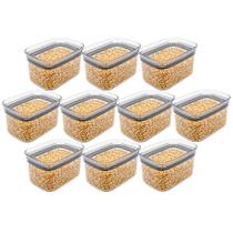 10 Pote Organizador Hermetico Block Retangular Empilhável 650ml Ou 10 Pote Organizador Hermetico Block Retangular Empilhável 650ml Ou