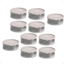 10 Pote Para Alimentos Transparente Redondo 370 Ml Com Tampa
