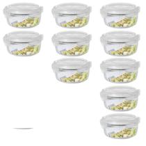 10 Potes 620ml Vidro Redondo Alimento Marmita Hermético