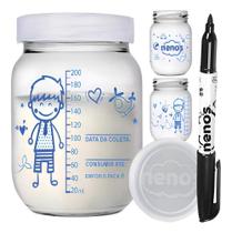 10 Potes De Vidro Armazenar Leite Materno, Graduação 200Ml 10 Potes De Vidro Armazenar Leite Materno, Graduação 200Ml