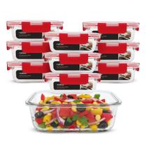 10 Potes Herméticos Introdução Alimentar Vidro 370ml Premium