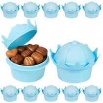 10 Potes Lembrancinha de Coroa Azul para Aniversário Infantil Sacolinha Surpresa