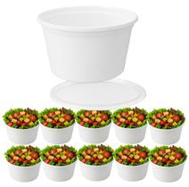 10 Potes Para Freezer e Microondas Marmita 400ml Bpa Free Com Tampa Lacre