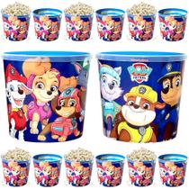 10 Potes Pipoca Patrulha Canina Sacolinha Surpresa Decoração e Lembrança