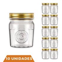 10 Potes Vidro Americano Rosca Alimentos 500ml Vintage Nadir