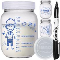 10 Potes Vidro Armazenar Leite Materno, Papinha (267.MENINO)